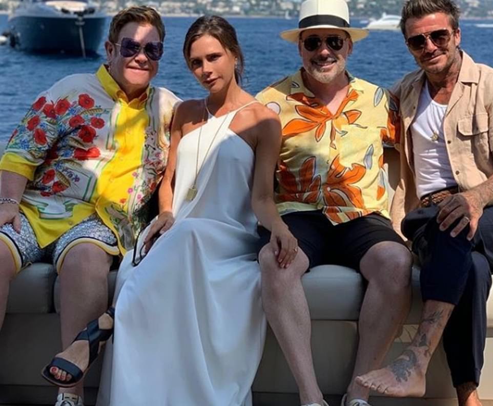 david beckham  victoria beckham elton john  french riviera  Meghan and Harry  the Beckhams